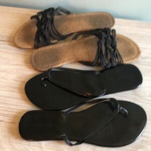 Two pairs flip flop sandals